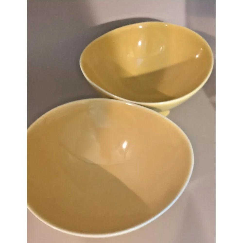 DIANE VON FURSTENBERG DVF Pebblestone Tamarind Yellow Footed Soup/Cereal Bowls